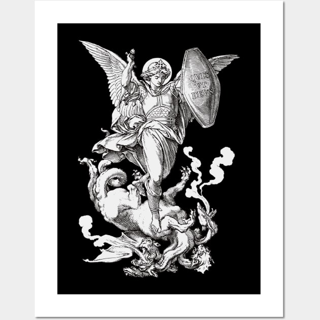 Saint Michael Fighting the Dragon Wall Art by Beltschazar